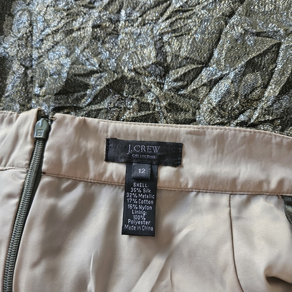 J.Crew Jacquard Metallic Floral Crinke Skirt - Picture 6 of 8